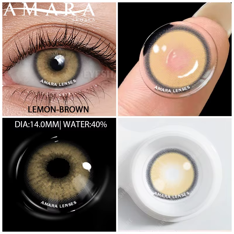 AMARA – lentilles de Contact de couleur marron et gris pour les yeux, 1 paire, lentilles pour élèves