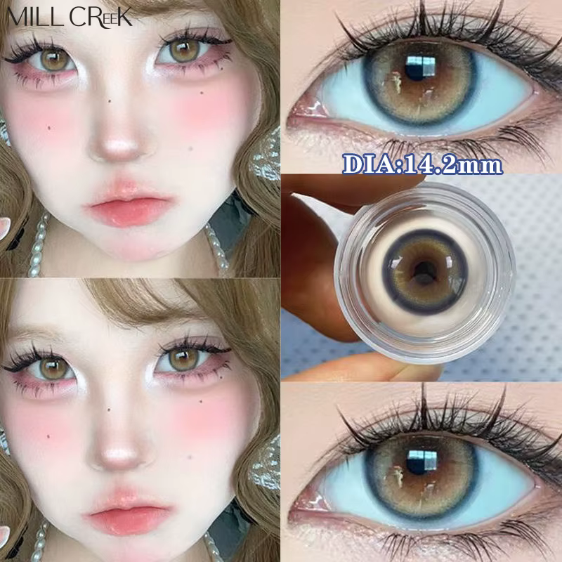 MILL CREEK 1 paire de contacts colorés de couleur Ashion pour les yeux lentilles pour les yeux bruns