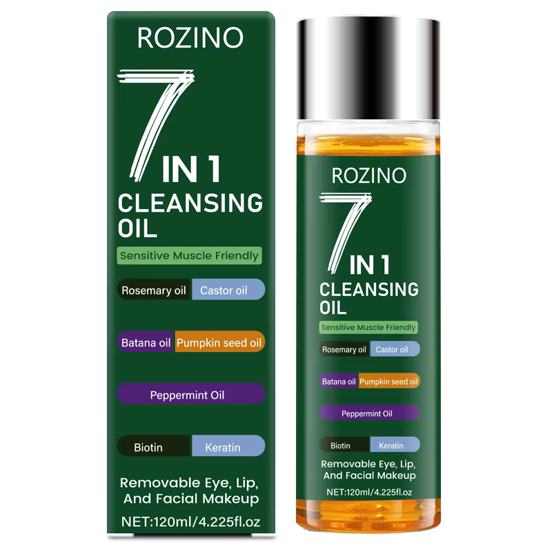 Huile démaquillante rapide 7-en-1 de grande capacité 120 ml : facile à émulsionner, douce et non irr