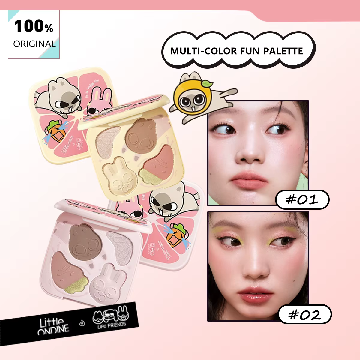 Palette de maquillage multi-couleurs Little ONDINE, maquillage de luxe, faible dispersion des partic