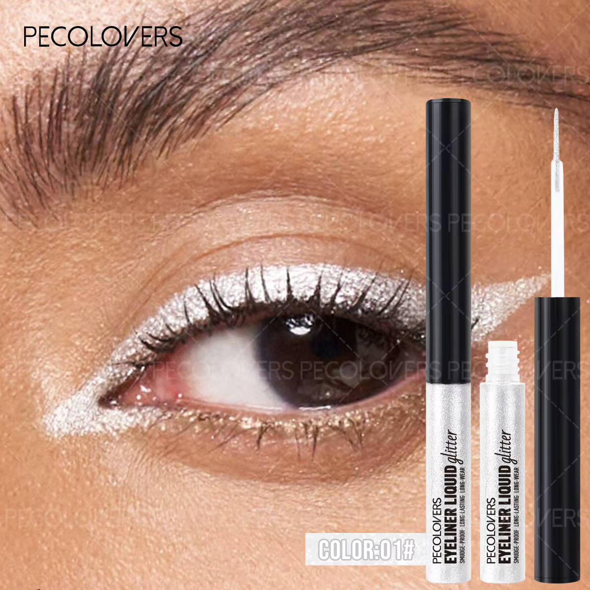 Crayon Eyeliner liquide métallique à paillettes imperméables, maquillage pour les yeux scintillant,