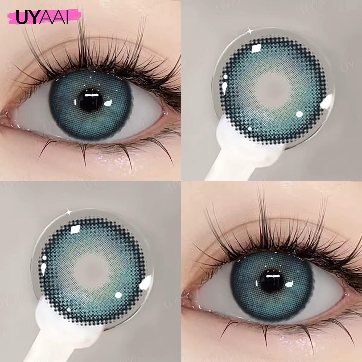 Lentilles de contact grises UYAAI, lentilles marron naturelles, lentilles bleues pour les yeux, lent