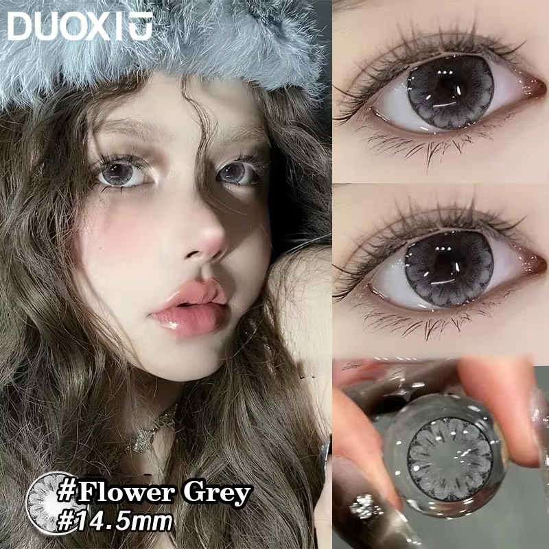 DUOXIU 1 paire de lentilles de Contact de couleur mode coréenne grands yeux lentilles noires marron