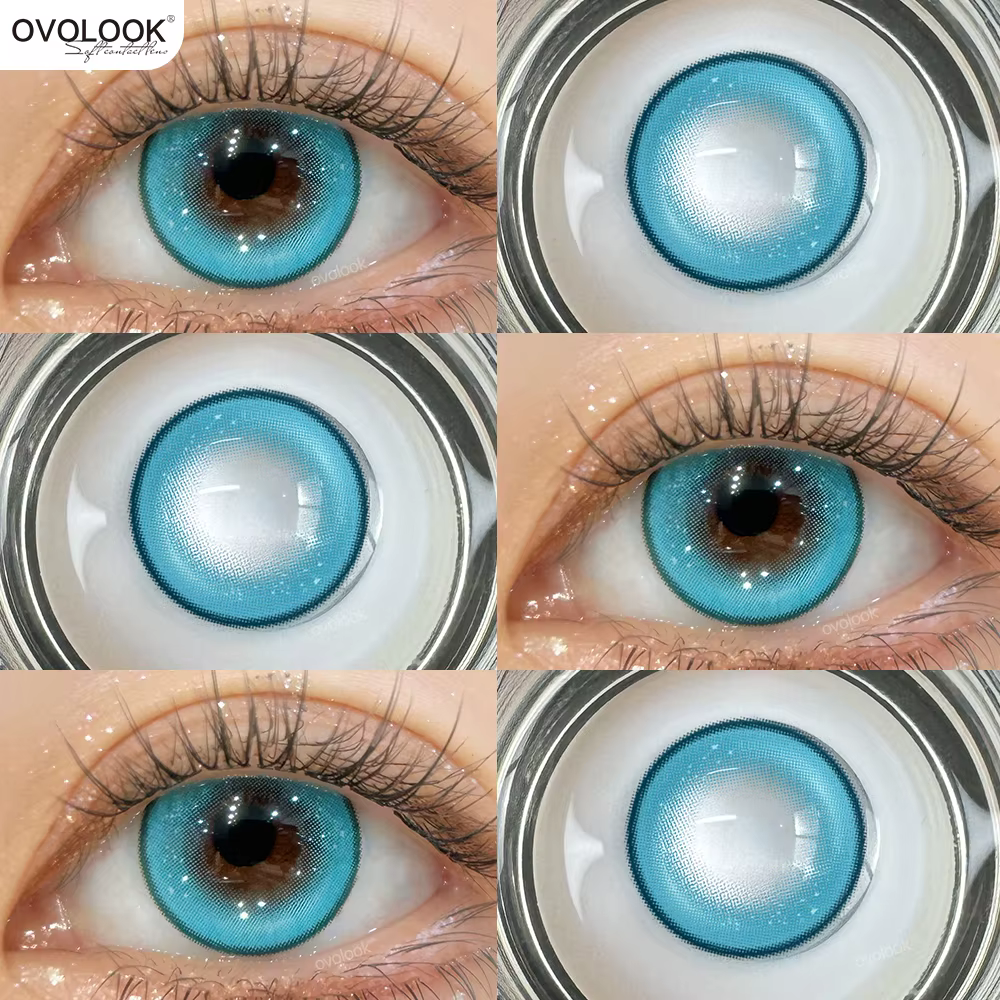 OVOLOOK-1Pair lentilles de contact à motifs uniques pour les yeux Cosplay lentilles colorées couleur