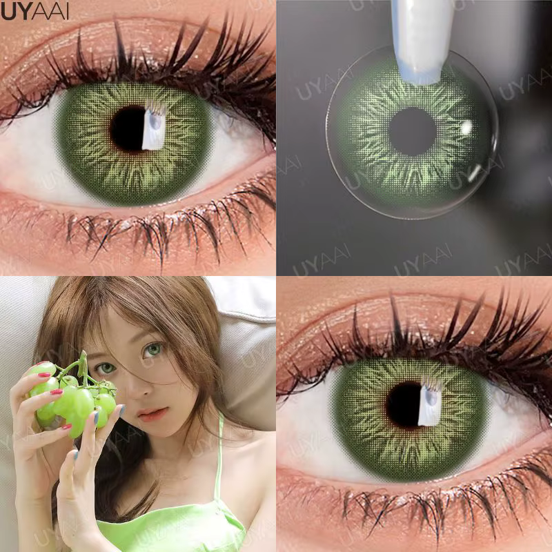 UYAAI 1 paire vert Cosplay élèves colorés pour les yeux lentilles de Contact haute qualité lentilles