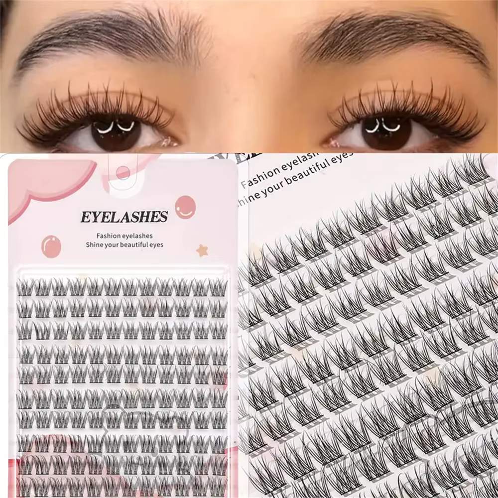 120 faux cils, style dessin animé, aspect naturel, denses et moelleux, design croisé pour des bouque