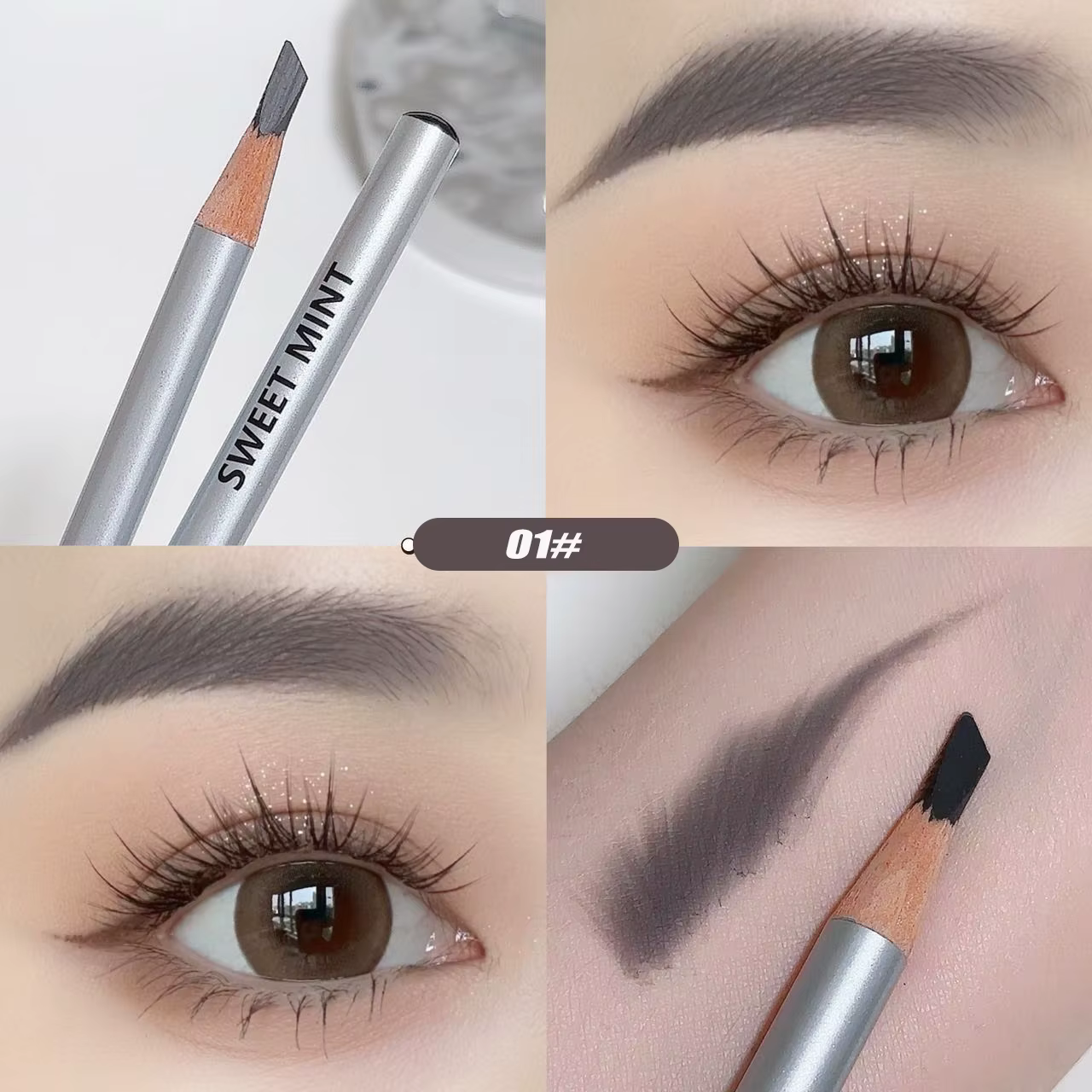 Crayon Waterproof à Lame Inclinée pour les Yeux, Maquillage, Lignes Naturelles, Cheveux, Grippe, Boi