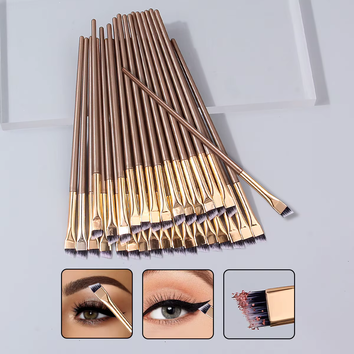 Ensemble de 30 pinceaux à eyeliner ultra-fins, pinceaux de précision, pinceaux pour le dessous des y