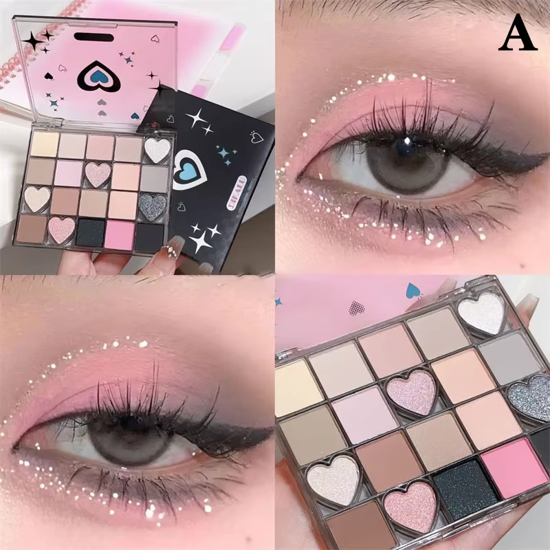 DIKALU chérie fard à paupières Palette Cool tonifié mat clair perle brillant noir rose Smokey bleu P