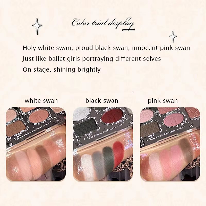 Flower Knows Swan Ballet fard à paupières Palette mat Fine miroitant perle visage Palette 6 couleurs