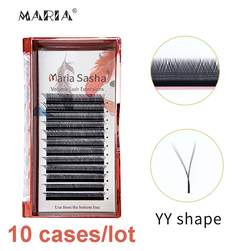 Maria 10 étuis YY forme cils beauté 0.05/0.07 YY Type V Extension de cils maquillage naturellement d