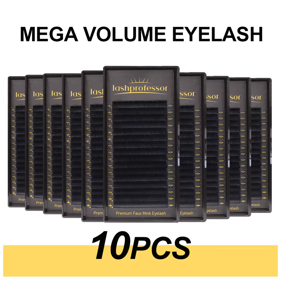 Lashprofessor 10 plateaux/lot fournitures de cils classiques en gros naturel doux mat noir individue