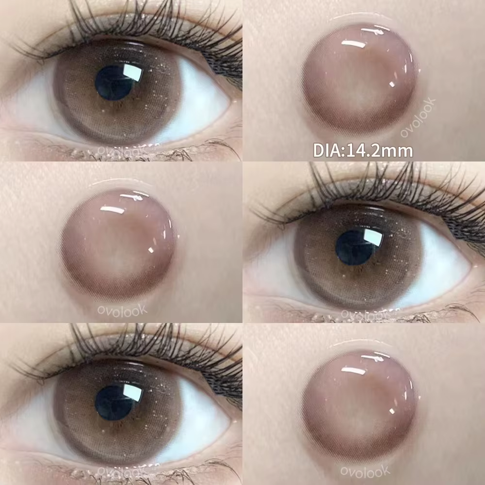 OVOLOOK-lentilles de couleur pour les yeux rose lentilles de Contact de couleur pour myopie pour les