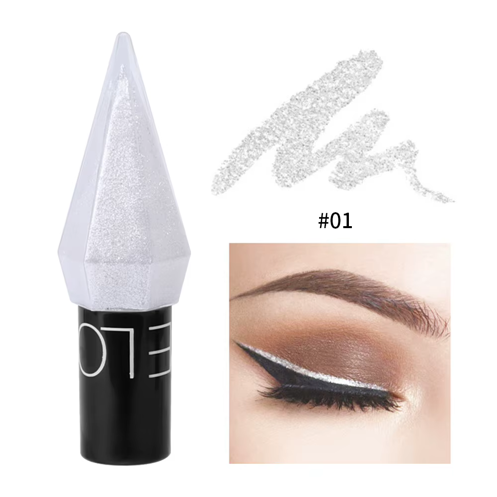 Eyeliner liquide brillant diamant imperméable, argent, or, paillettes, ombre à paupières, paillettes