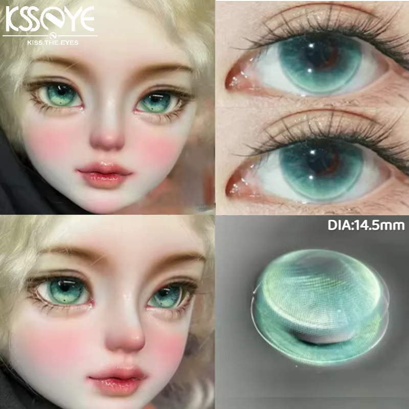 KSSEYE 2 pièces lentilles de Contact colorées myopie vert effet d'élèves naturelles lentille de haut