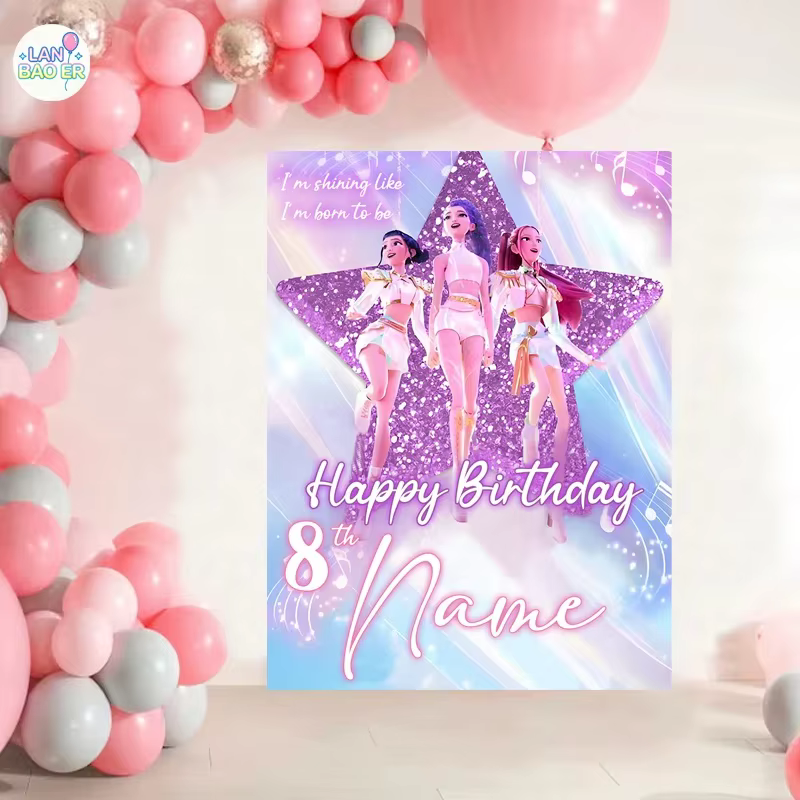 Toile de fond personnalisée pour fête d'anniversaire, fond en vinyle personnalisé avec ballons pour