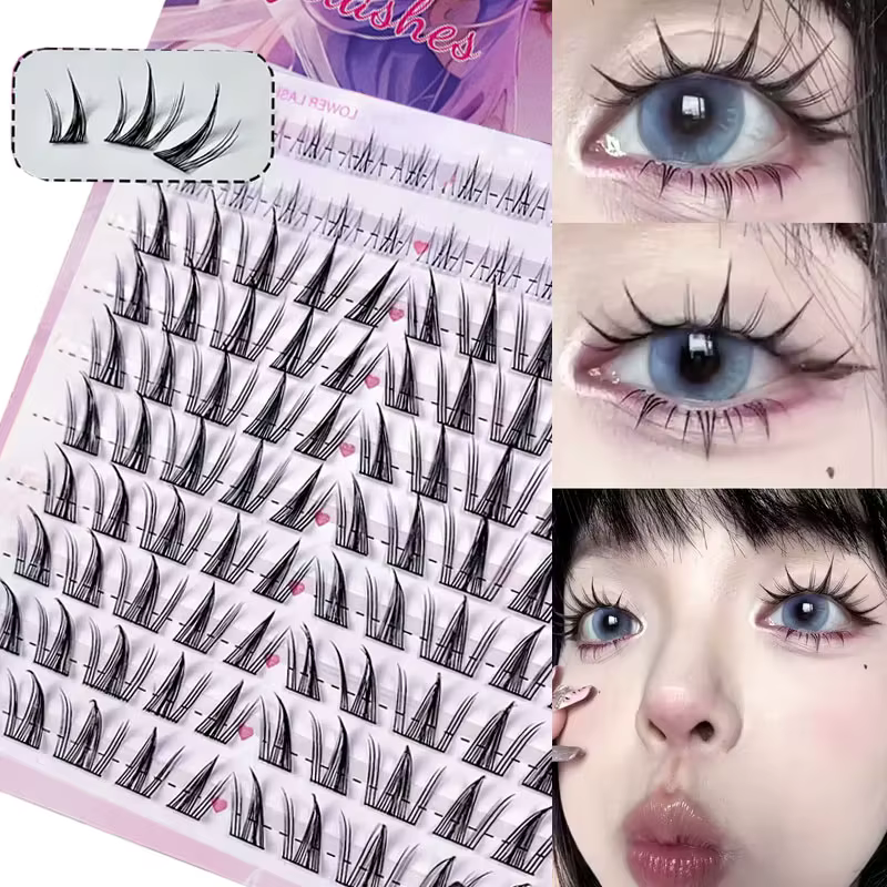 Apparence naturelle Anime faux cils bricolage Extension de cils-104 pièces, 6-15mm longueur mixte st