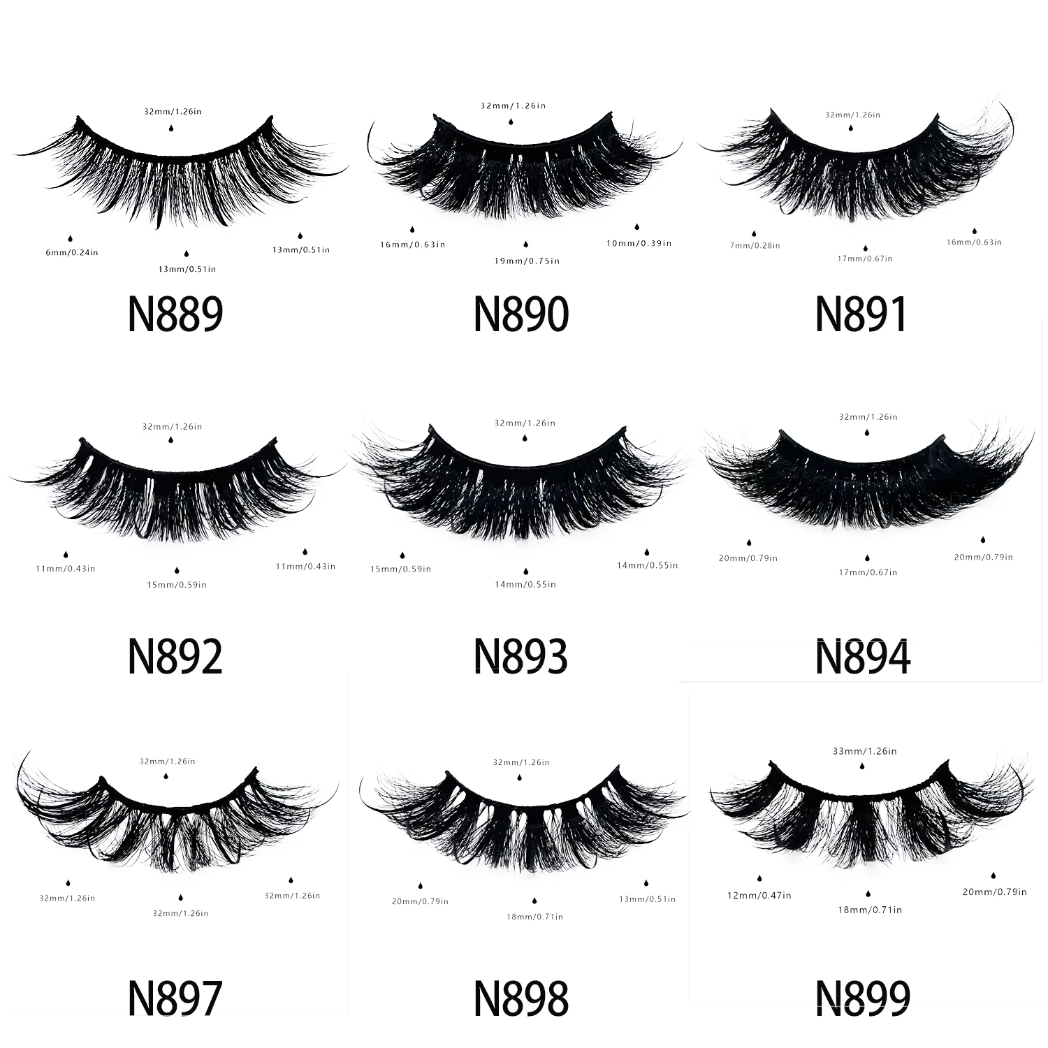 Livraison gratuite 10 paires/pack moelleux vaporeux bande naturelle cils avec pointes en gros en vra