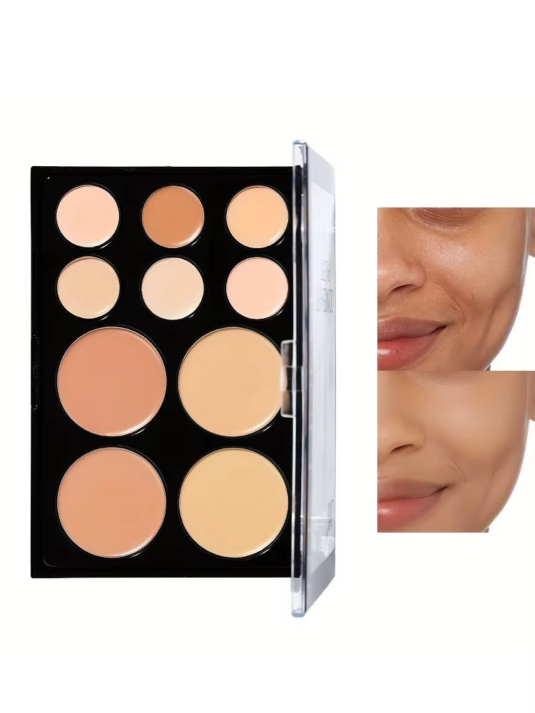 Palette anti-cernes 10 couleurs, Base réparatrice pour les yeux, mat, cernes, tatouage, Contour, crè