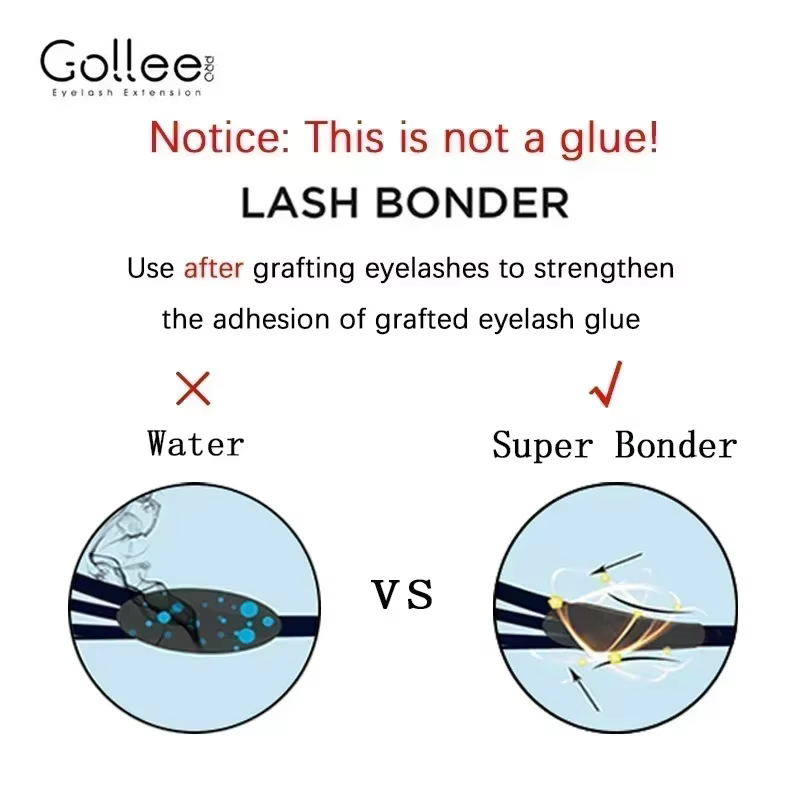 GOLLEE Super Bonder Extensions de cils scellant et colle d'extension de cils 0.5 secondes rétention