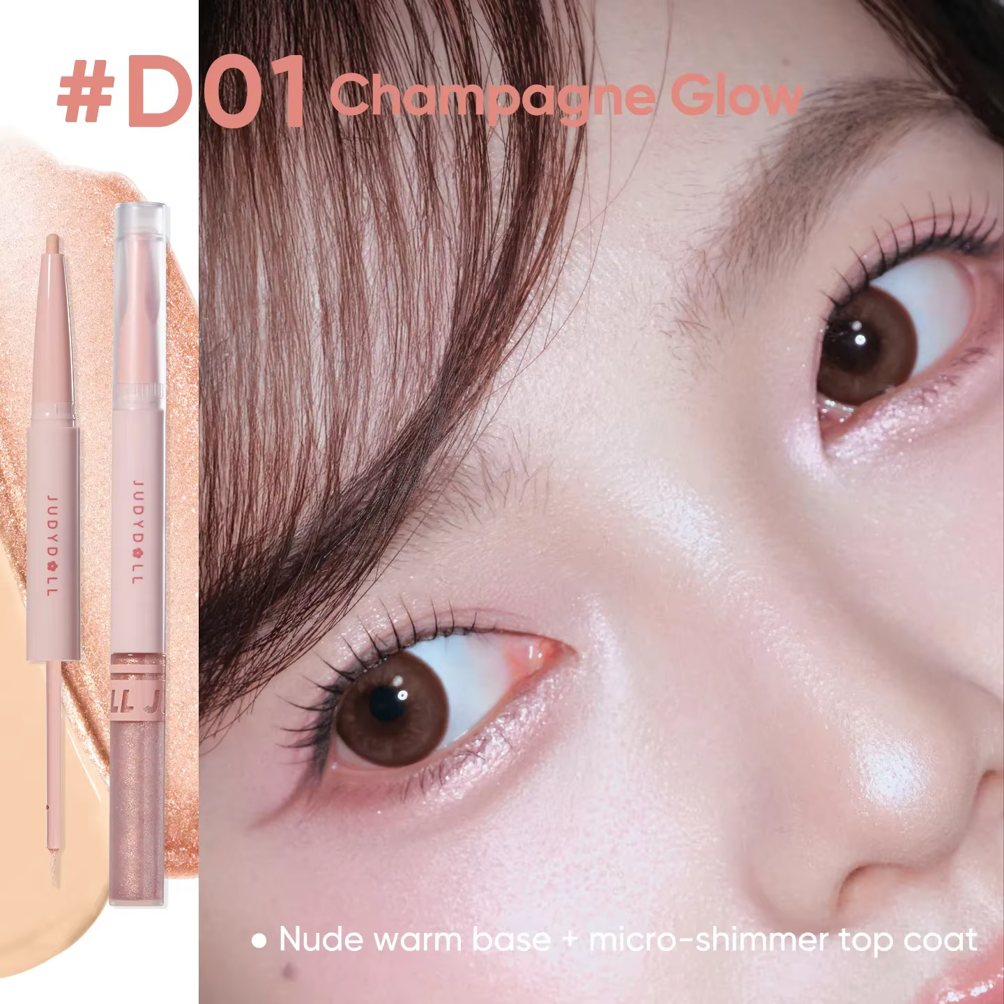 Judydoll – stylo contour sous les yeux à double extrémité, mat, scintillant, doux, nu, Flash fin, ré