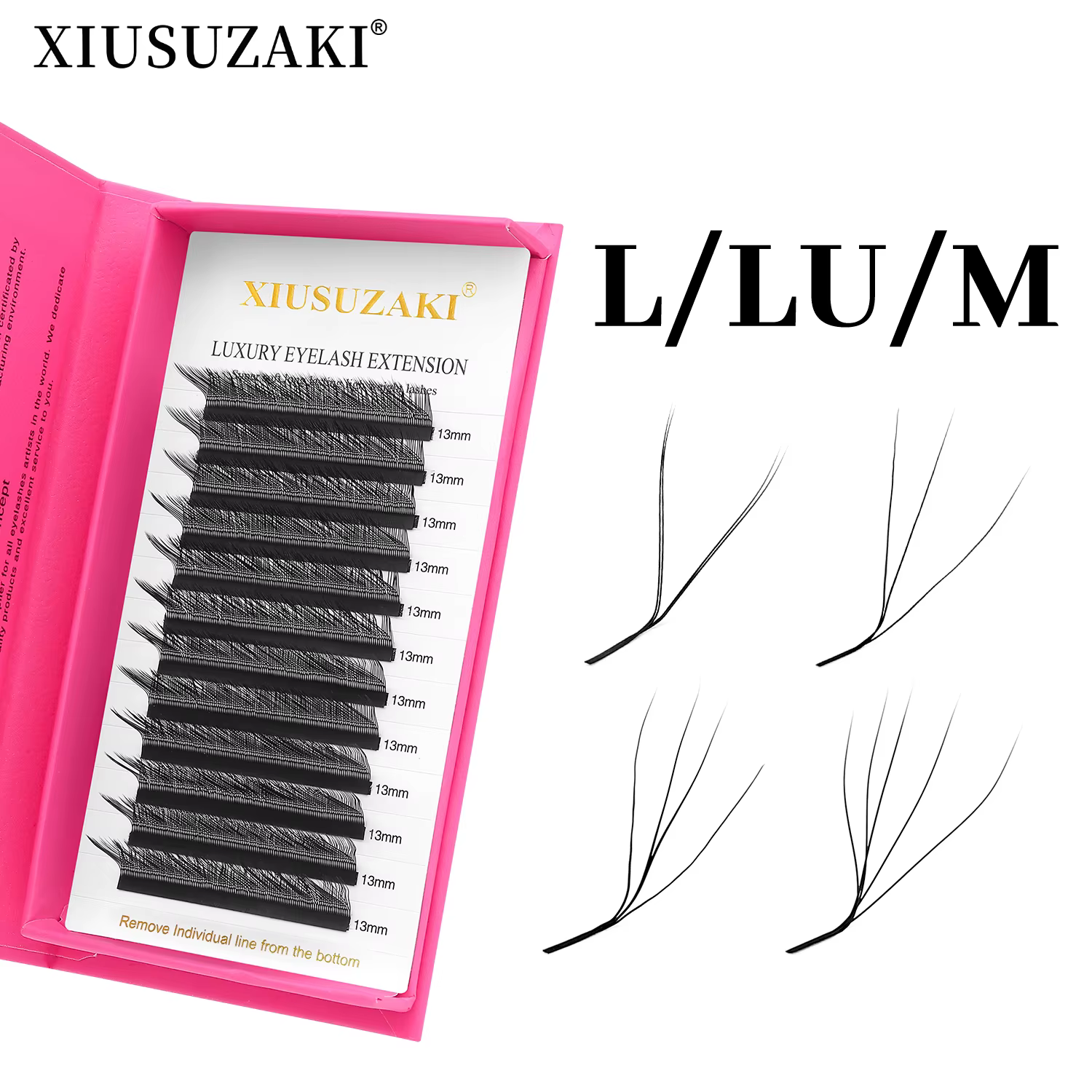 XIUSUZAKI L/LU/M Curl YY 3D 4D 5D W Extensions de cils doux naturel W Extensions de cils préfabriqué