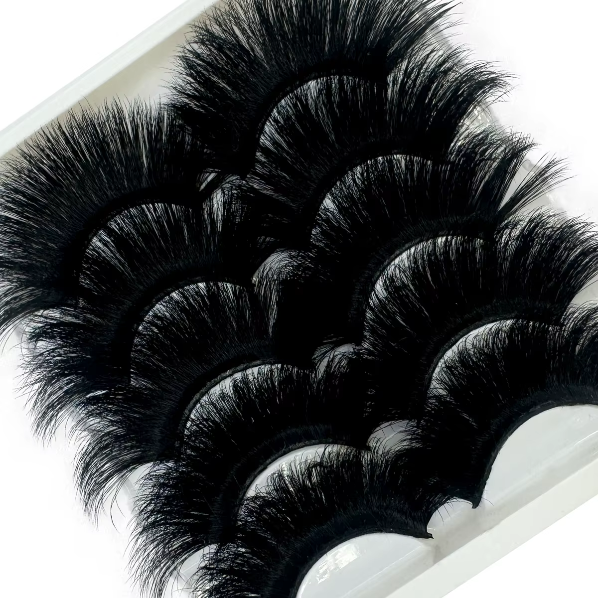 5 paires 25mm 8D cils de vison en vrac moelleux naturel Faux cils épais dramatique Faux cils de viso