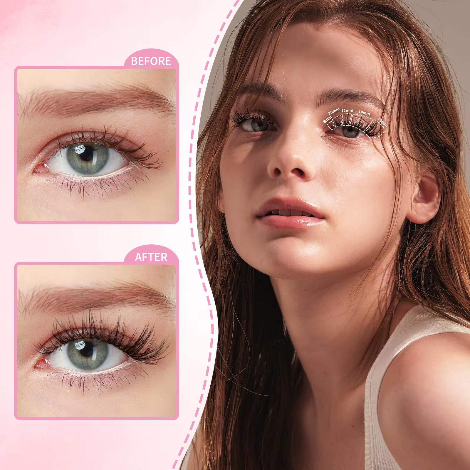 UCoolMe né 3D ViVi cils avec bande Invisible maison bricolage Super doux légèrement moelleux D Curl