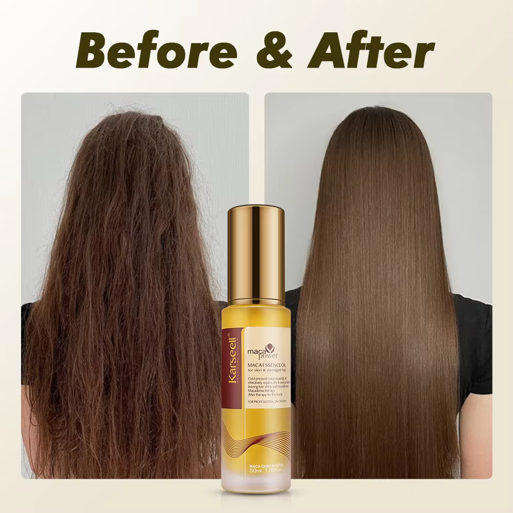 Karseell 1/2 pièces ensemble d'huile d'argan marocaine pour la guérison des cheveux pressé à froid h