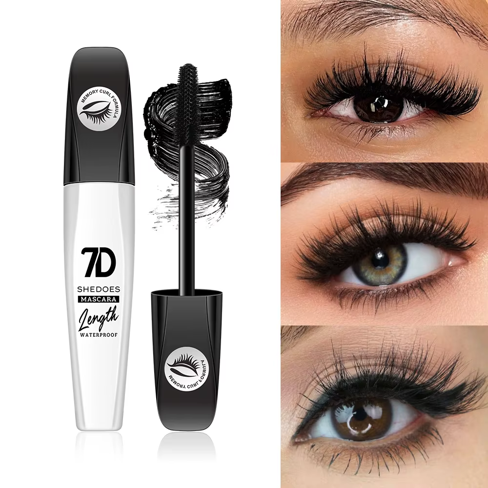 Nouveau Mascara 7D en Fibre Imperméable, Durable, Courbant, Anti-transpiration, Anti-bavures, Base A