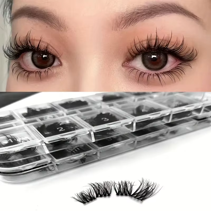 Faux cils DIY 120 grappes moelleuses - boucles dramatiques en forme de C, grappes personnelles luxue
