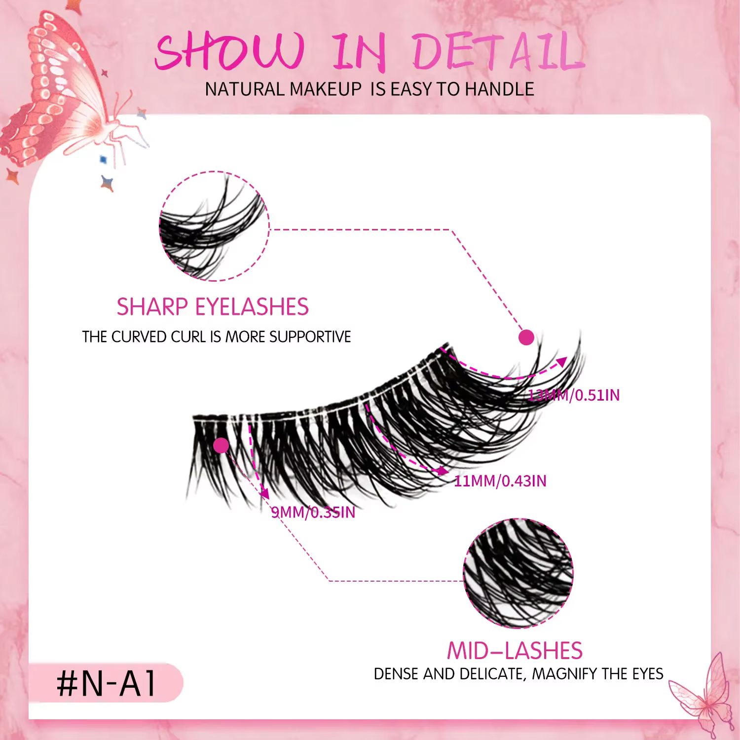 Veltrinay – demi-cils naturels pour chat, doux et vaporeux, avec bande Invisible transparente, faux