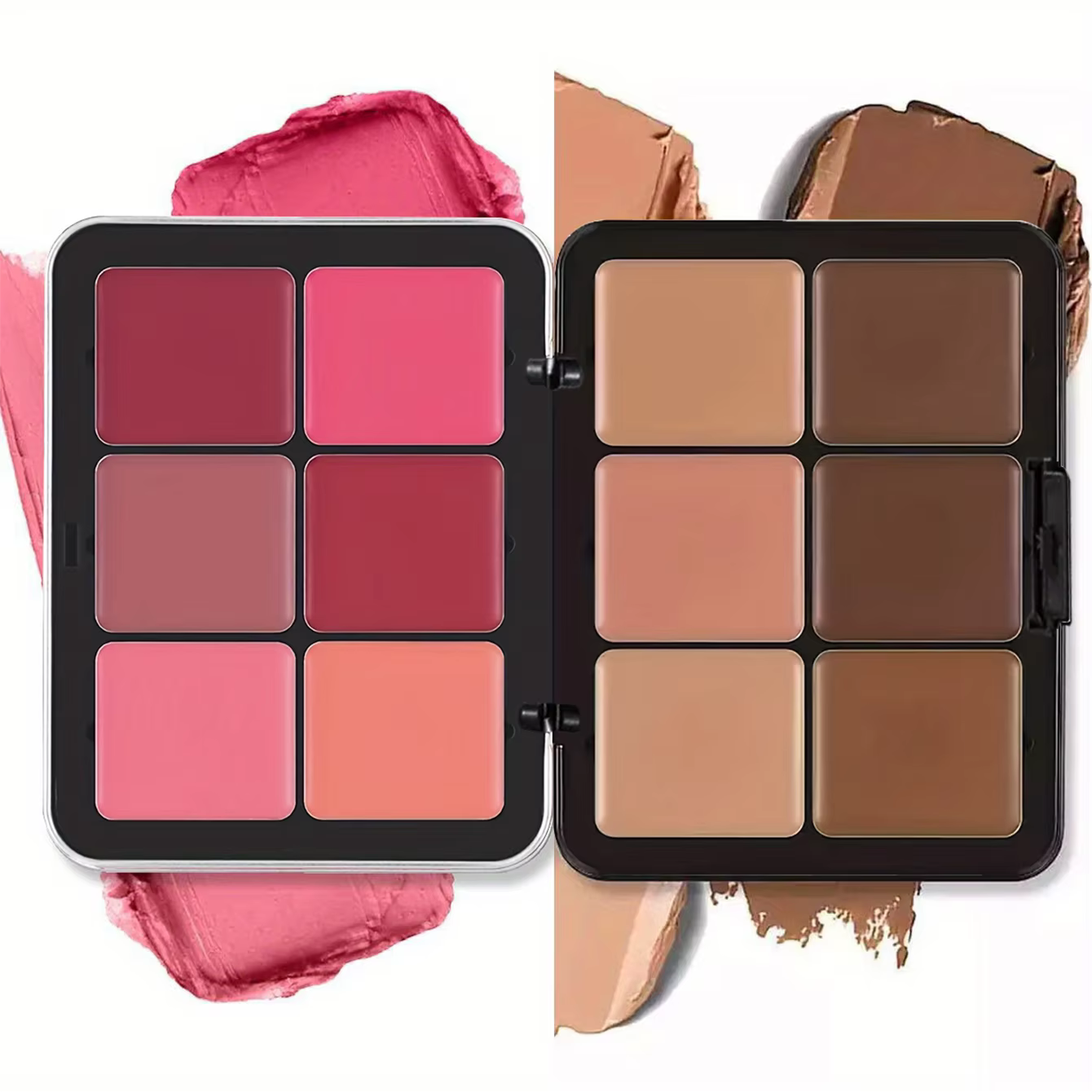 Palette de maquillage tout-en-un pour femmes, 12 couleurs, correcteur en étain métallique et crème B