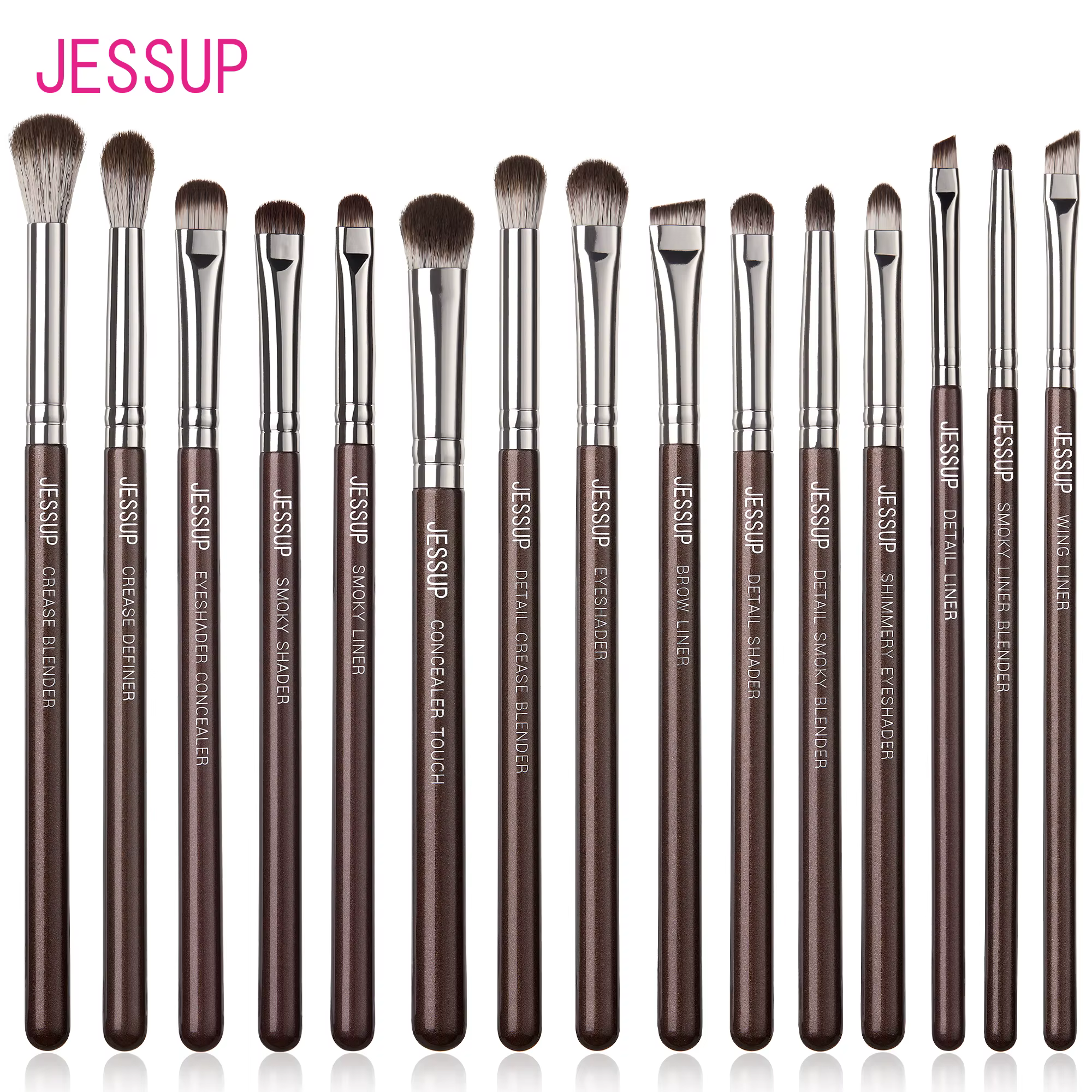Jessup – ensemble de pinceaux de maquillage pour les yeux, professionnels, 15 pièces, pour fard à pa