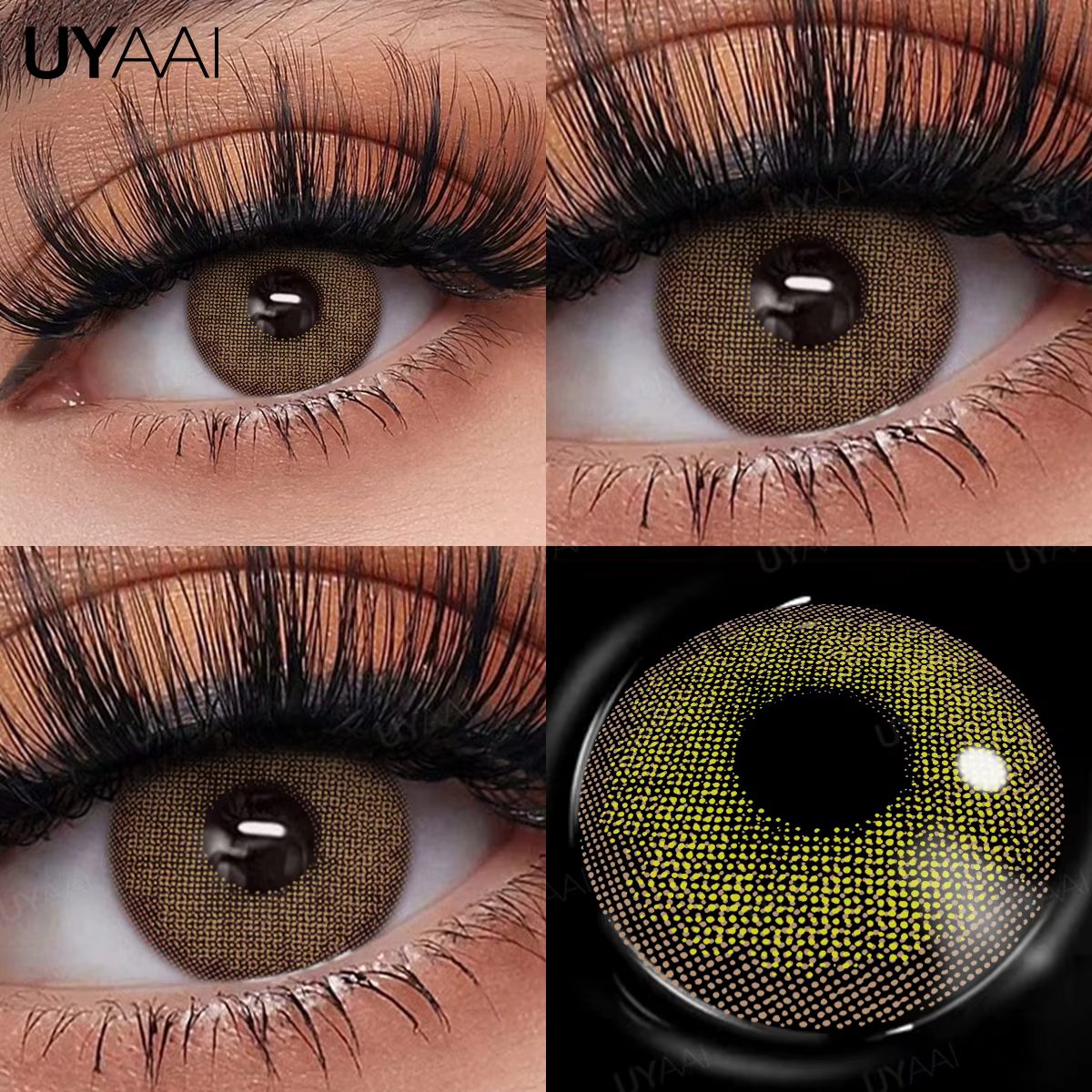 UYAAI-Lentilles colorées pour les yeux, pupilles, yeux bleus, beauté, gris, vert y2k, document pour