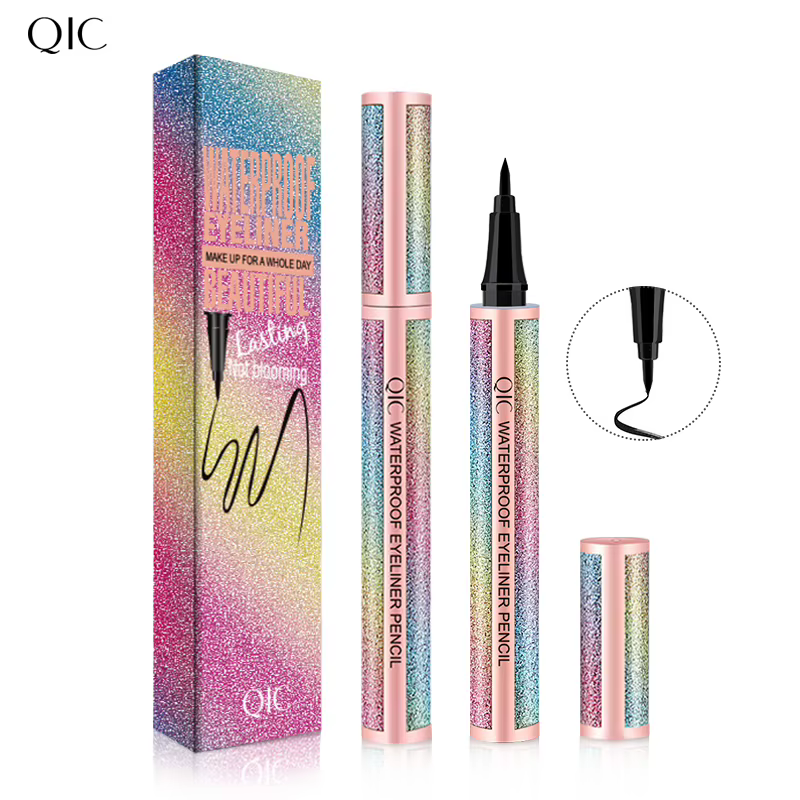 Crayon Eyeliner QIC Starry Sky, anti-taches, longue durée, imperméable de couleur noire pour le maqu