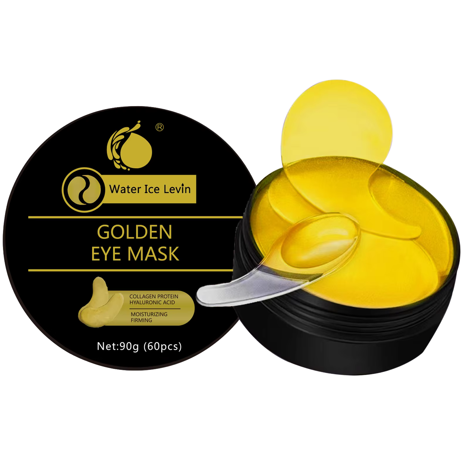 Masque pour les yeux dorés contient du collagène et de l'aloe vera - Patch hydratant hypoallergéniqu