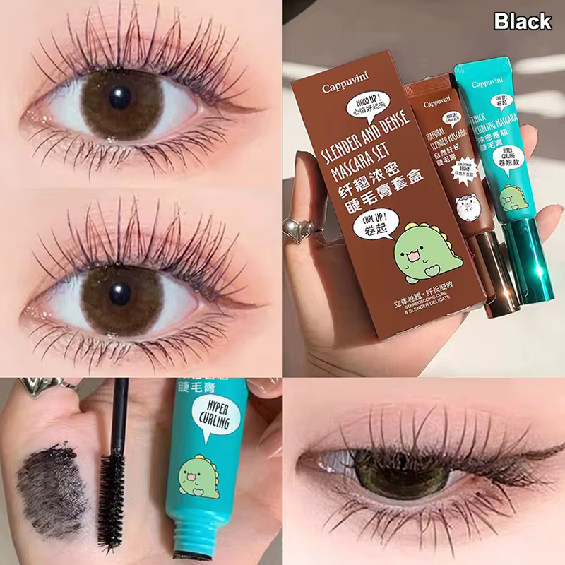 Cappuvini Mascara minceur et Volume ensemble de Mascara marron noir Mascara de maquillage pour cils