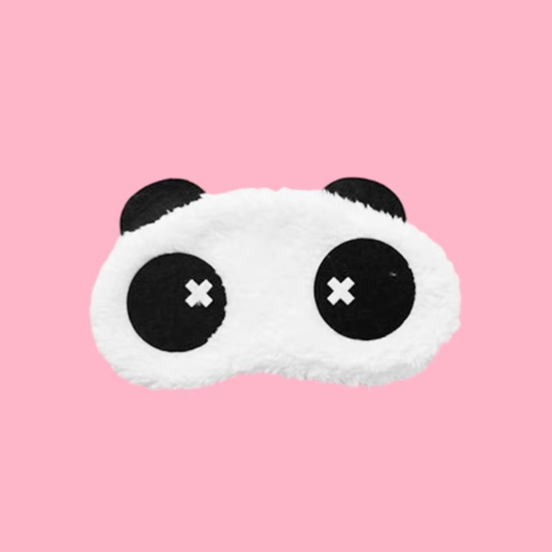 Mode mignon Design peluche Panda visage oeil voyage dormir doux masque pour les yeux bandeau ombre o