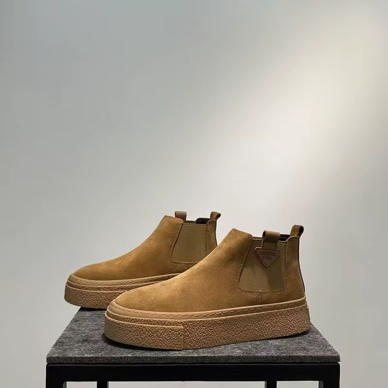 Bottes pour hommes en Faux daim et cuir, bottes de travail de haute qualité pour hommes, chaussures