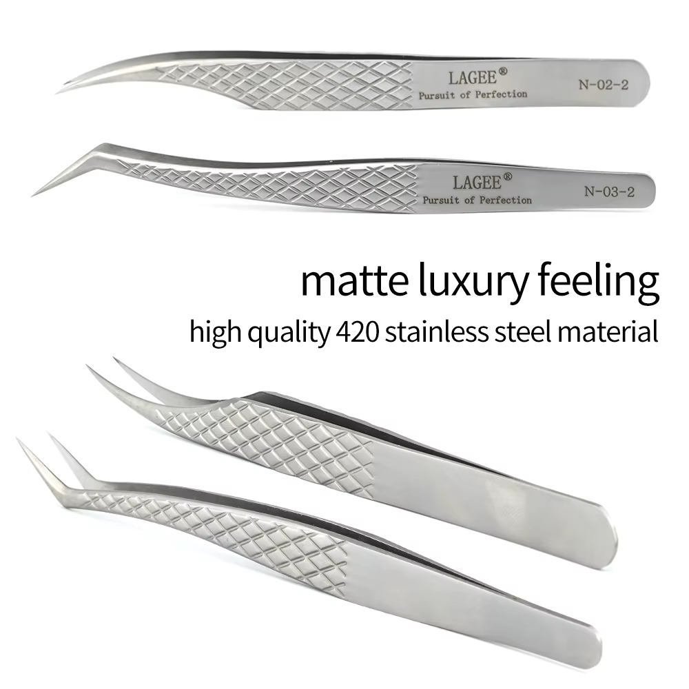 LAGEE pince à épiler extension de cils volume précis luxe diamant poignée 420 acier inoxydable haute