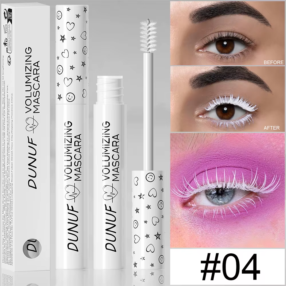 Mascara bouclé mince blanc, Mascara de couleur imperméable pas facile à tacher, tête de brosse fine 