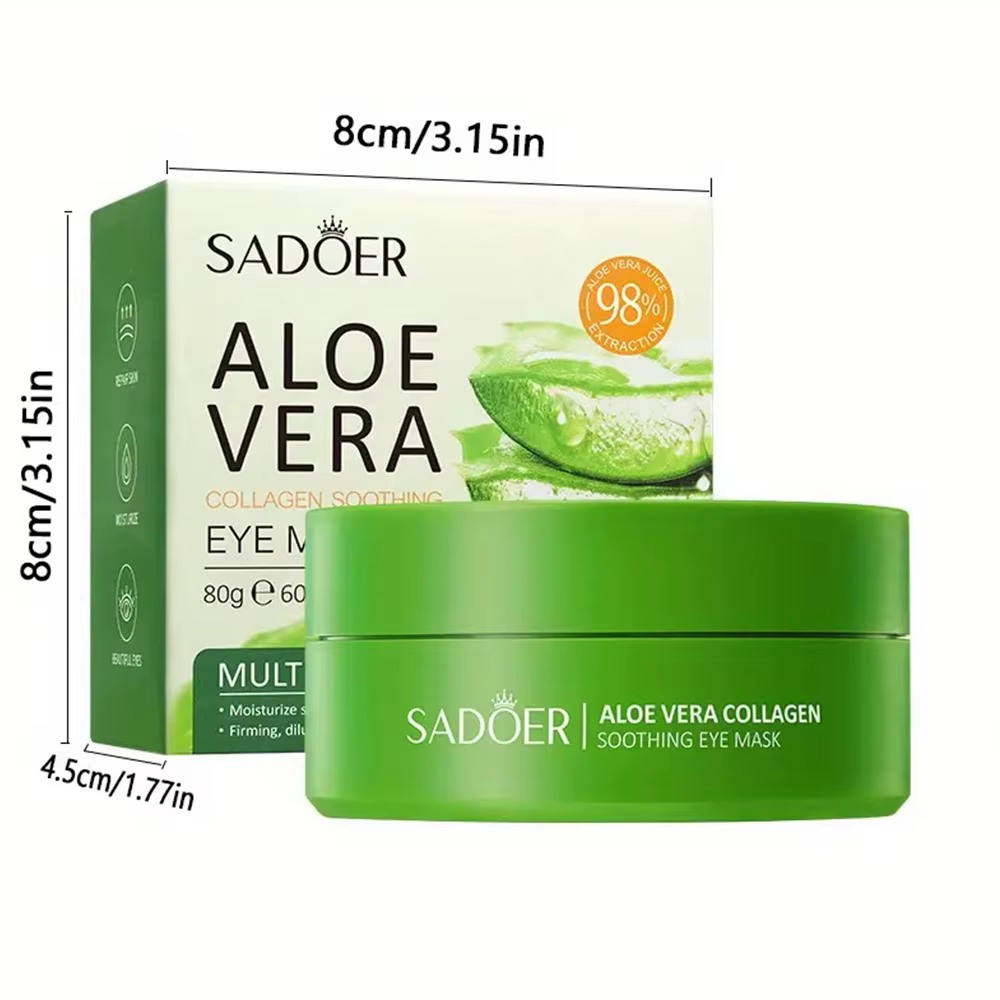 "30 paires de masque pour les yeux à l'aloe vera et au collagène - Apaisant et hydratation instantan