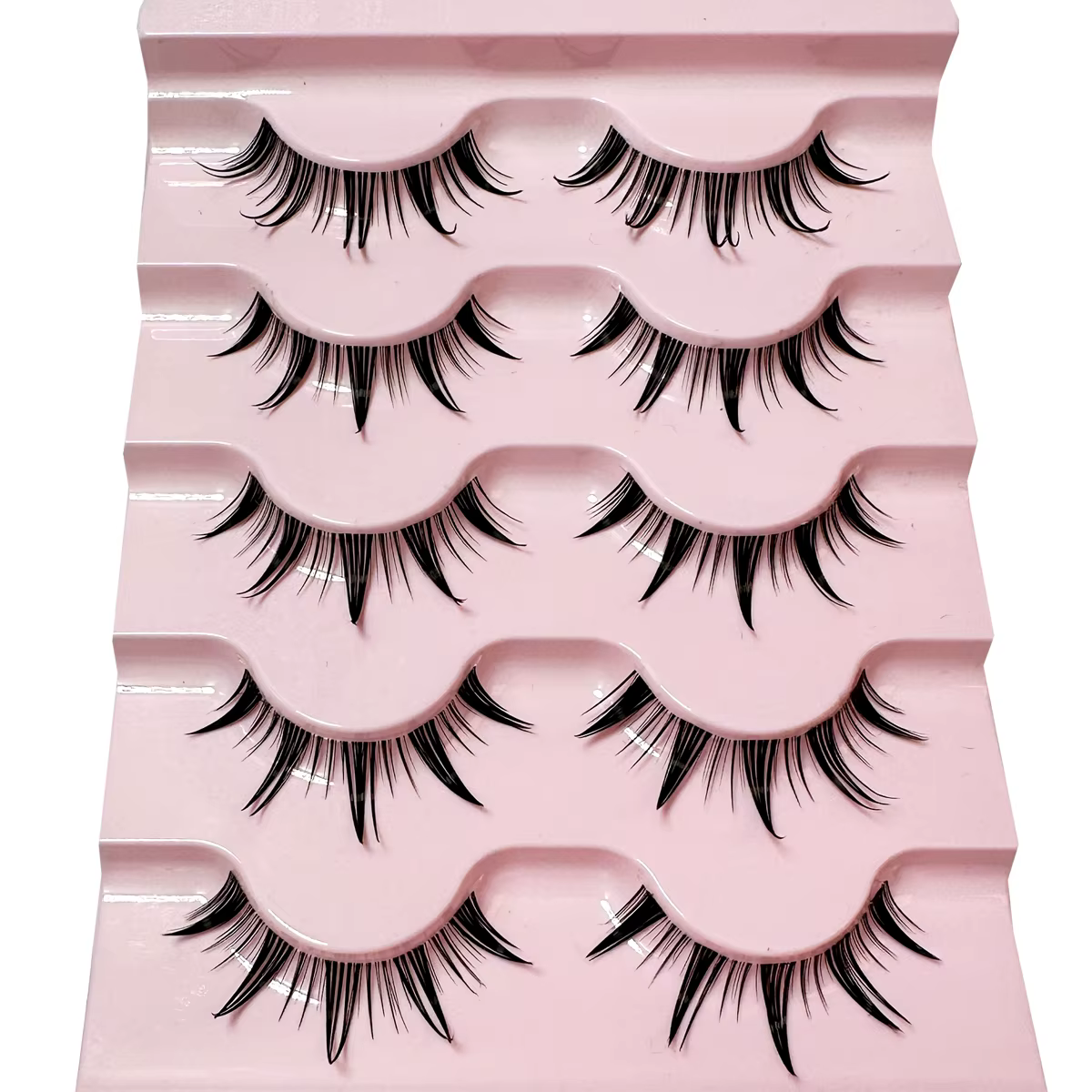 Faux Cils Naturels Doux et Croisés avec Bande Transparente, Extension Cosplay, 14/10/7/5 Paires