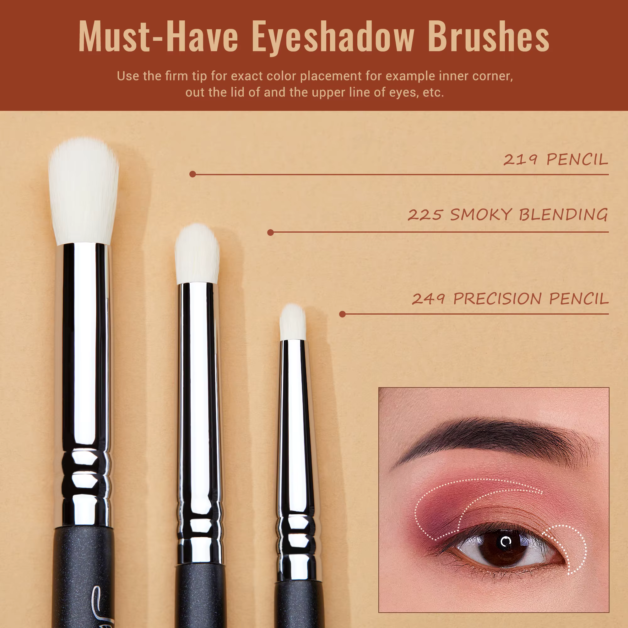 Jessup-Ensemble de pinceaux pour les yeux, pinceau de maquillage pour fard à barrage, mélange synthé
