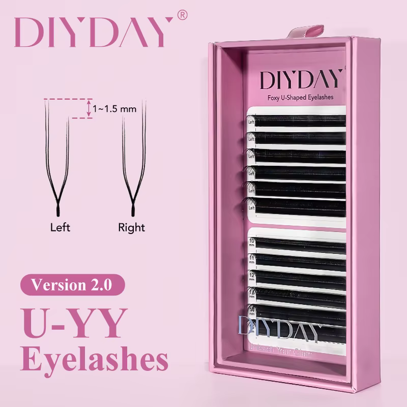 DIYDAY Foxy U-YY Shaped Eyelash Extension, différentes longueurs, extensions de cils en forme de U-Y