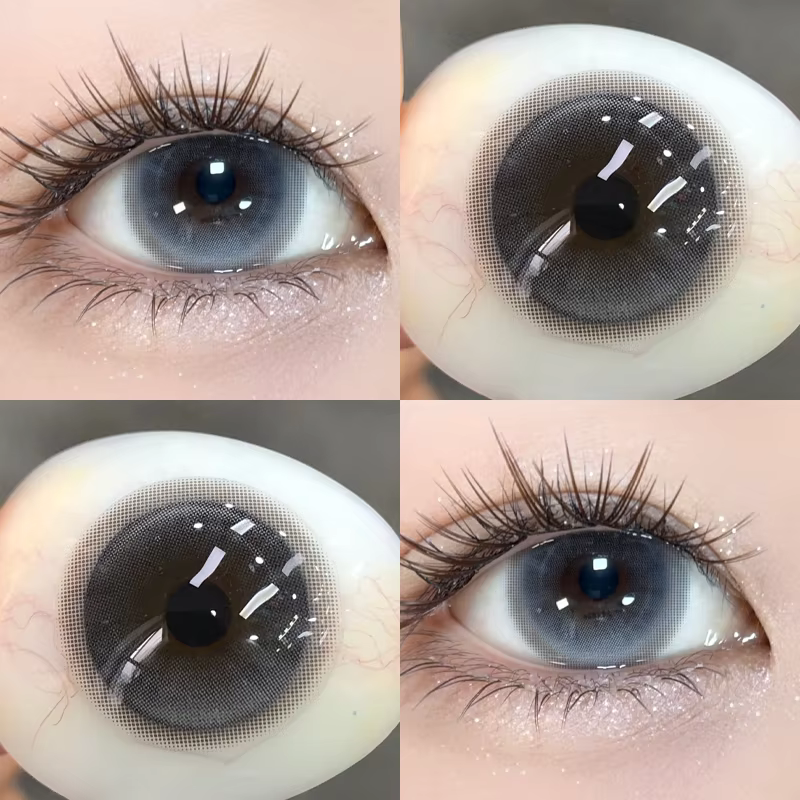 DUOXIU 1 Paire de Lentilles de Contact Colorées Marron Naturelles Coréennes avec Correction, Pupille