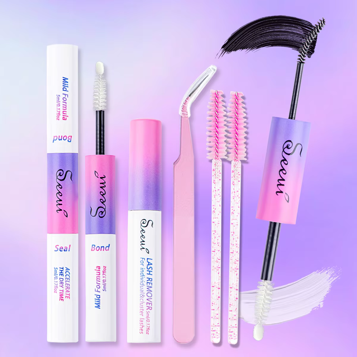 Colle et joint pour cils, pour grappes de cils, colle fixe forte, colle durable, outil d'extension d