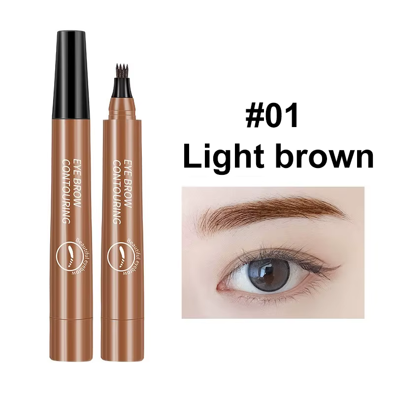 Crayon à sourcils 4 points 5 couleurs stylo à sourcils liquide imperméable durable rouge marron cray