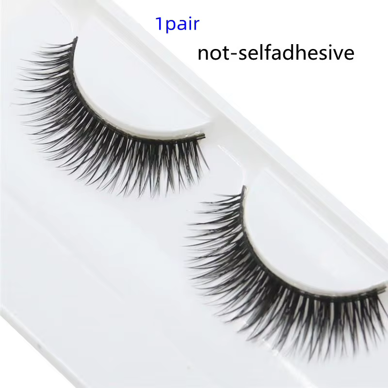 Extension de faux cils en vison naturel croisé, petits cils dégradés, faux cils manga, désordonné, 0